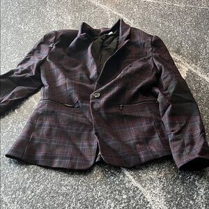 1. State Black and Red Plaid Jacket